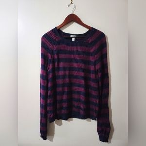 Womens Woven Crewneck Sweater